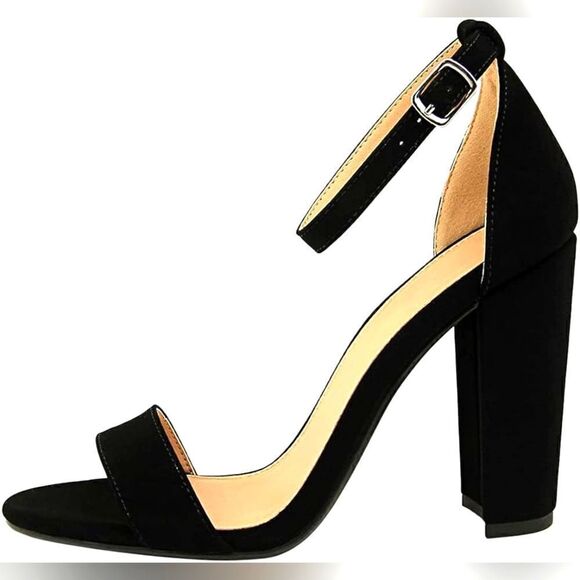 (38-2940) Women's Suede High Heel Open Toe Sz 10 - Picture 6 of 12